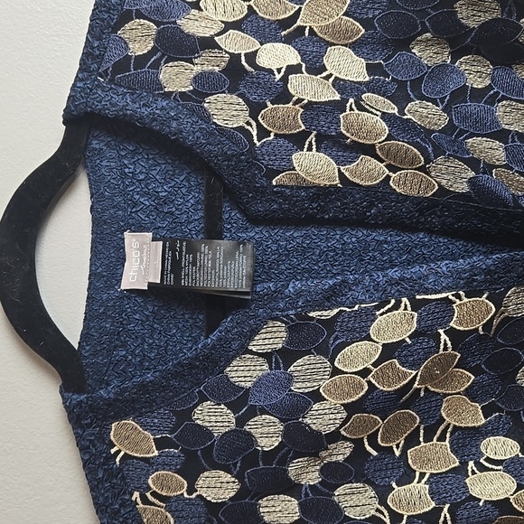 Chico's-Jacket Travelers Collection Blue Trapeze-Size 1 (8/10 Medium) - Picture 9 of 17